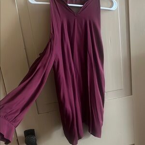 Red Cold Shoulder Blouse for Night Out